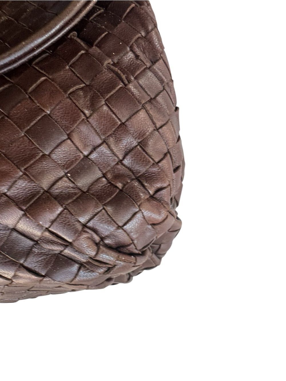 Bottega Veneta Brown Intreciatto Top Handle Vintage Mini Jodie Bag Auth - Picture 12 of 14